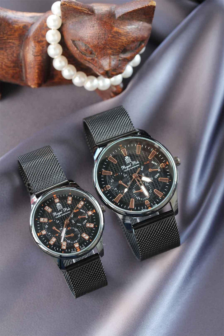 EBJ Smoked Straw Metal Strap Lover Watches - Yuriria