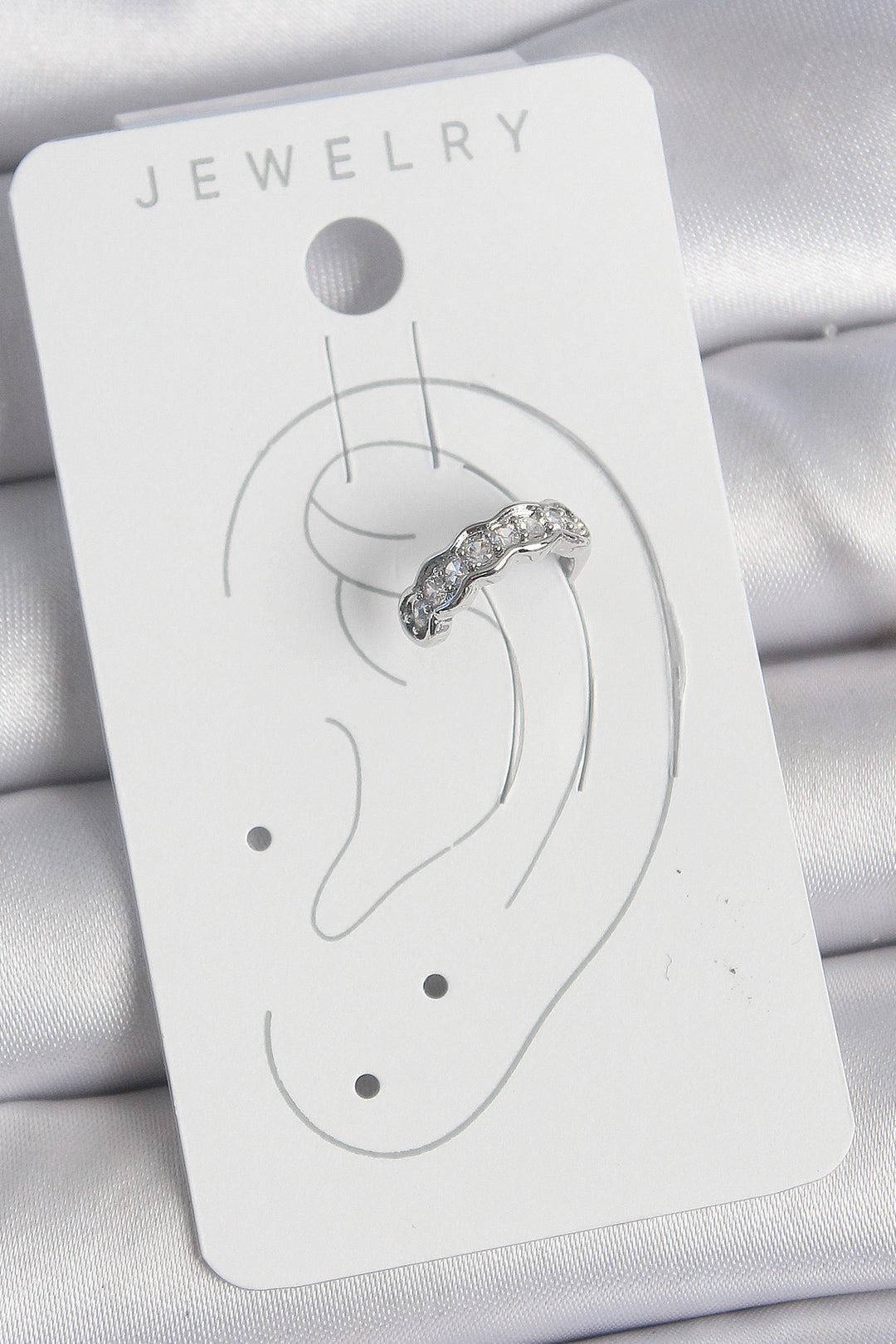 EBJ Rice Silver Color Zircon Stone Cartilage Model Women's Earring - Ancona