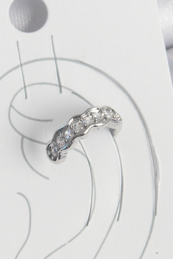 EBJ Rice Silver Color Zircon Stone Cartilage Model Women's Earring - Ancona