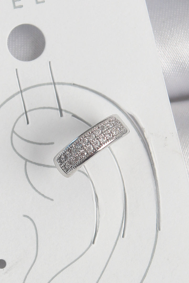 EBJ Rice Silver Color Zircon Stone Cartilage Model Women's Earring - Whitney