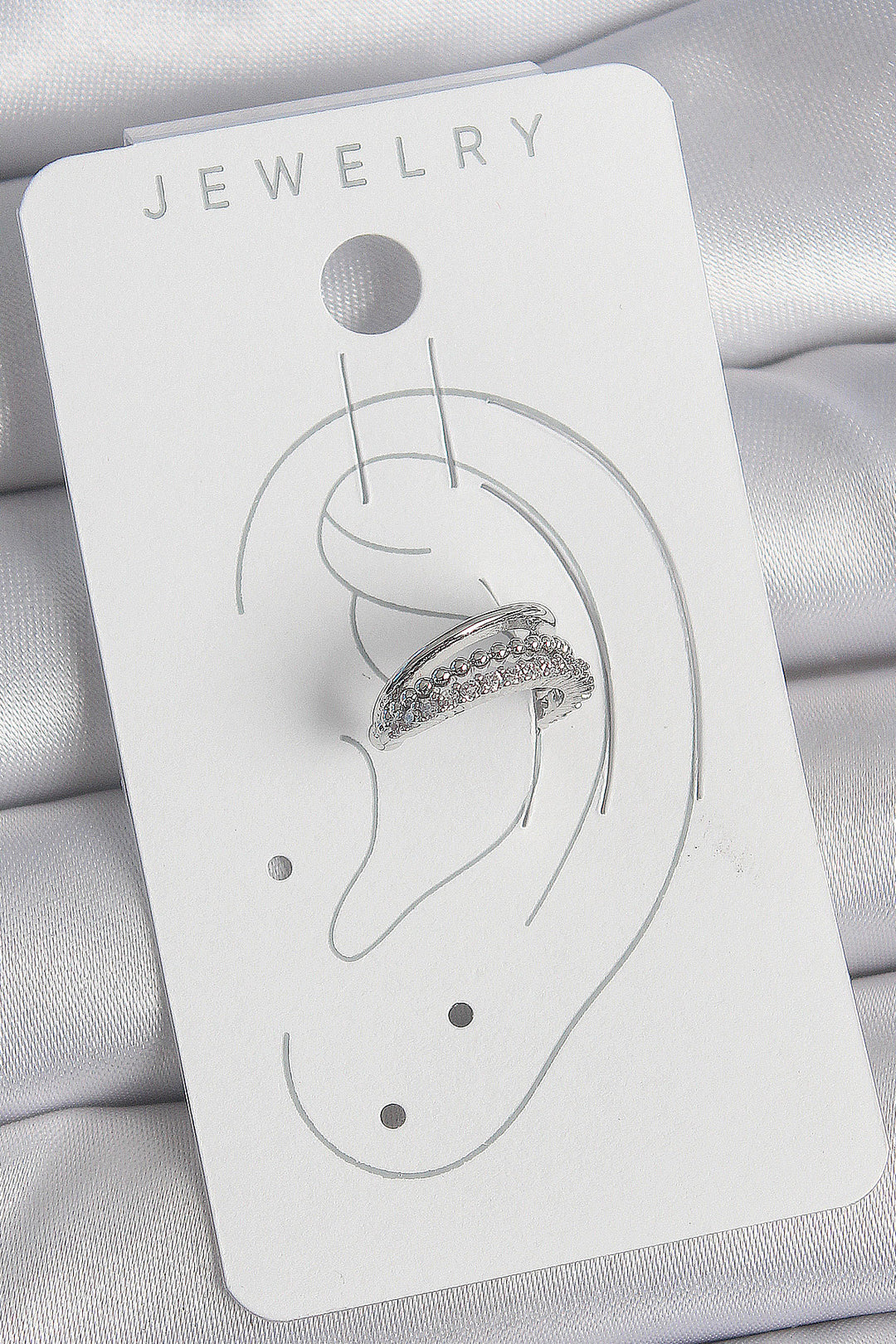 EBJ Rice Silver Color Zircon Stone 3-Row Women's Cartilage Earring - Marina di Carrara