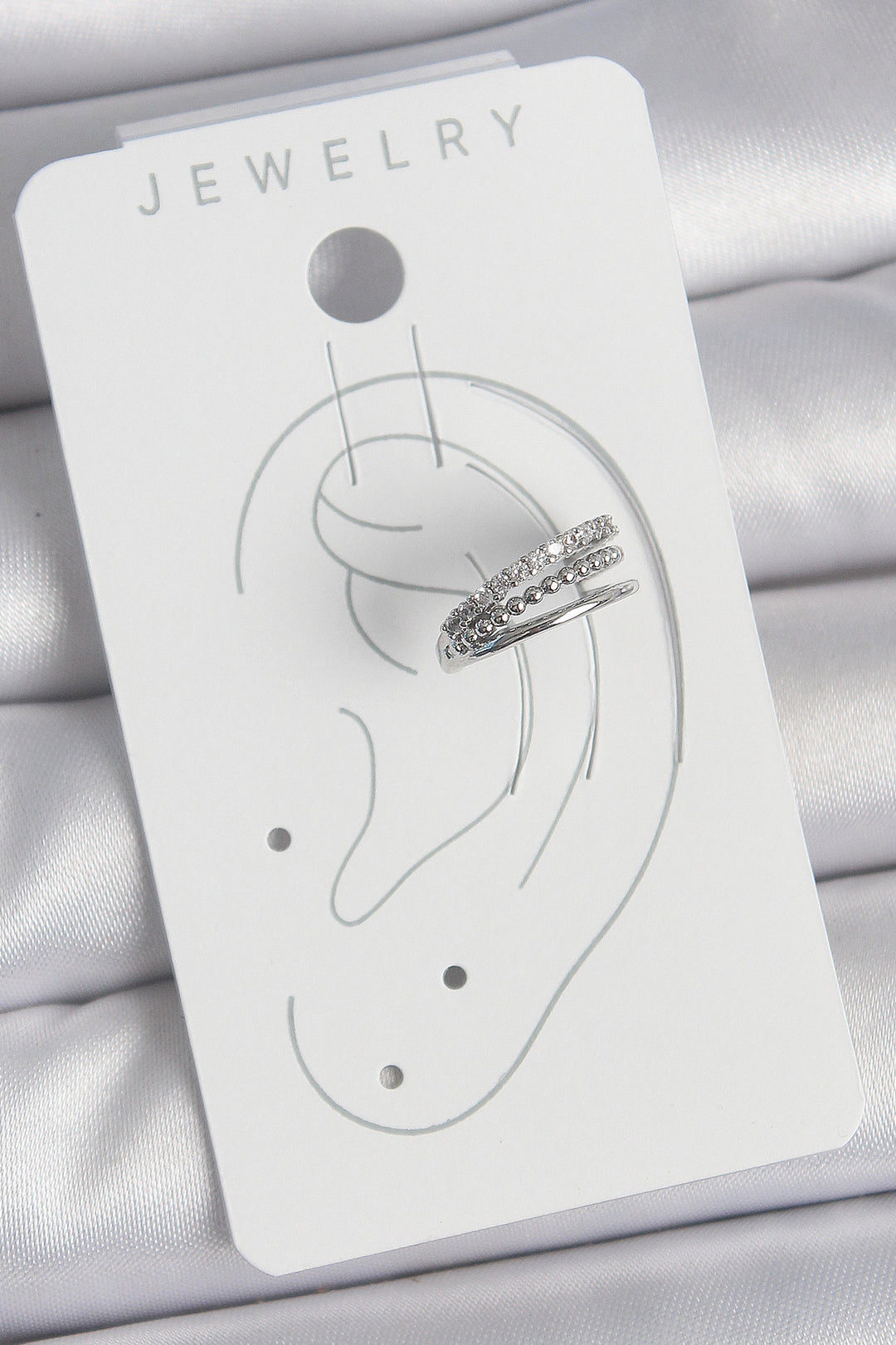 EBJ Rice Silver Color Zircon Stone 3-Row Model Women's Cartilage Earring - Broomfield