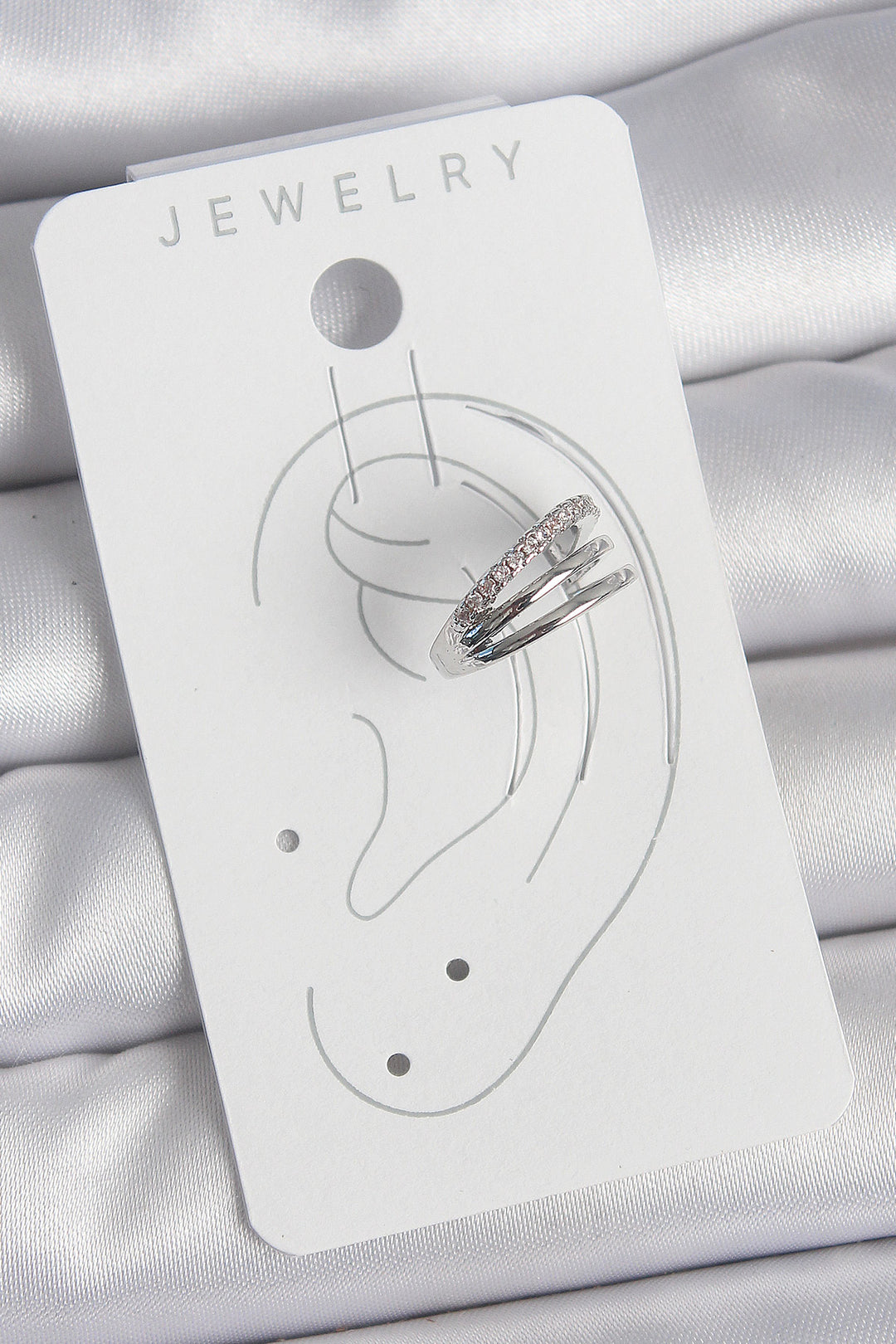 EBJ Rice Silver Color Zircon Stone 3-Row Model Women's Cartilage Earring - Murfreesboro