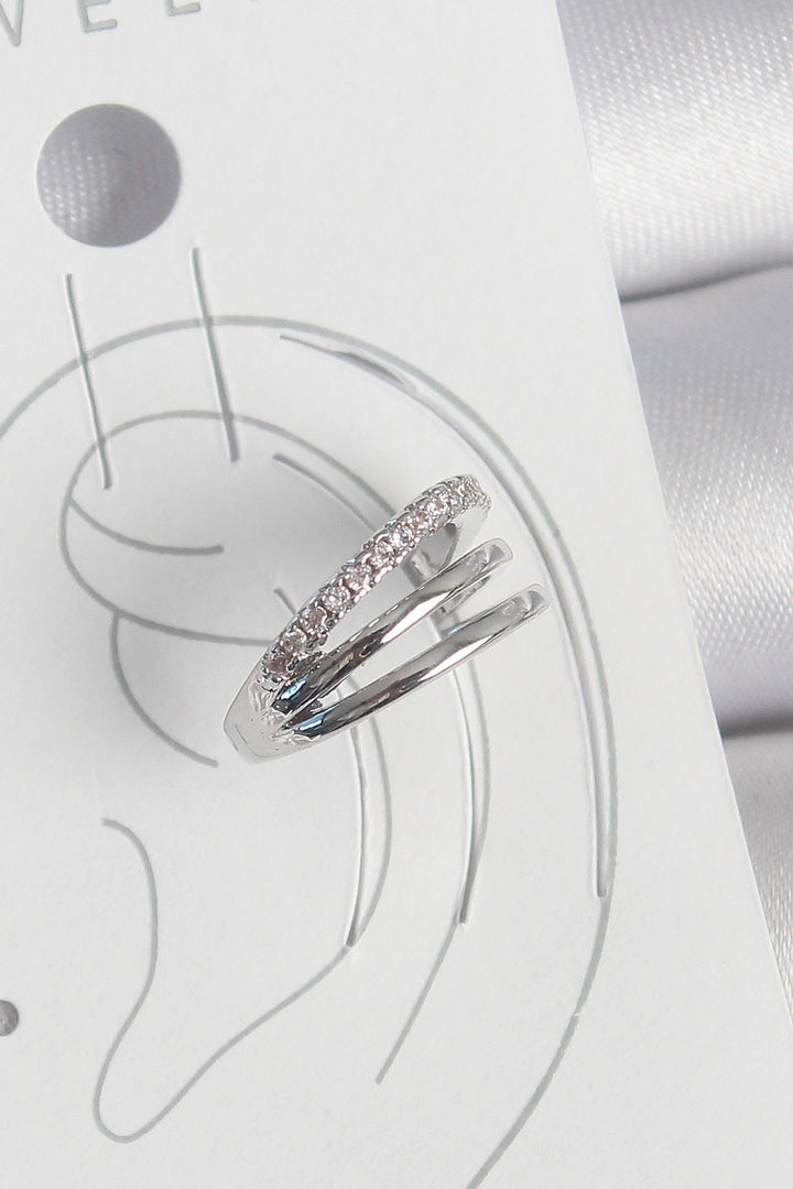 EBJ Rice Silver Color Zircon Stone 3-Row Model Women's Cartilage Earring - Murfreesboro