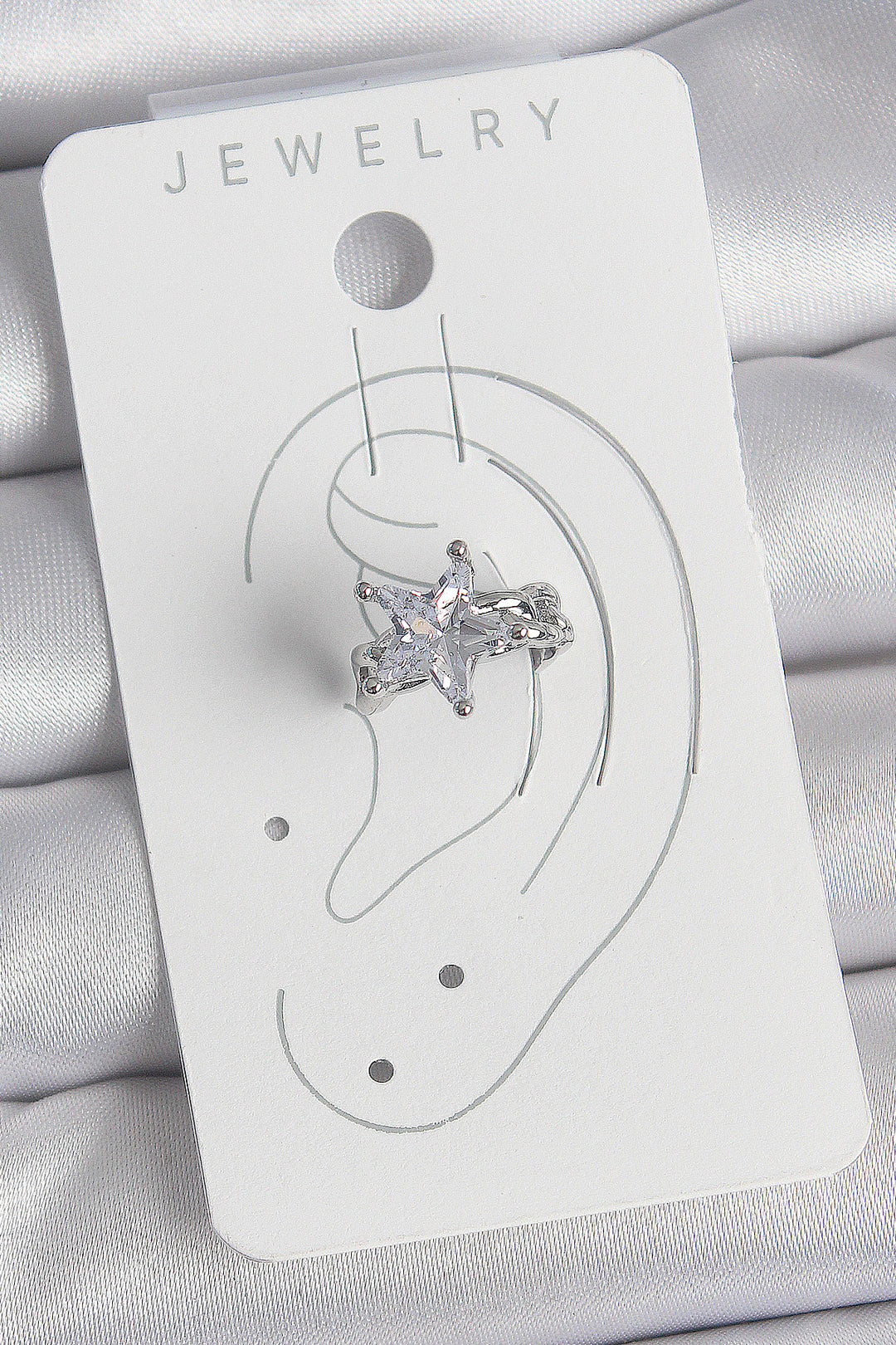 EBJ Rice Silver Color Star Model Women's Cartilage Earring with Zircon Stone - Farmington