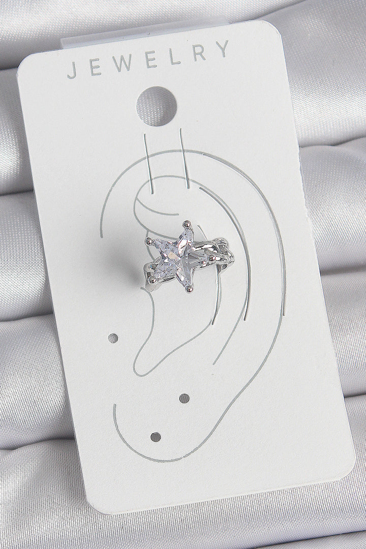 EBJ Rice Silver Color Star Model Women's Cartilage Earring with Zircon Stone - Farmington