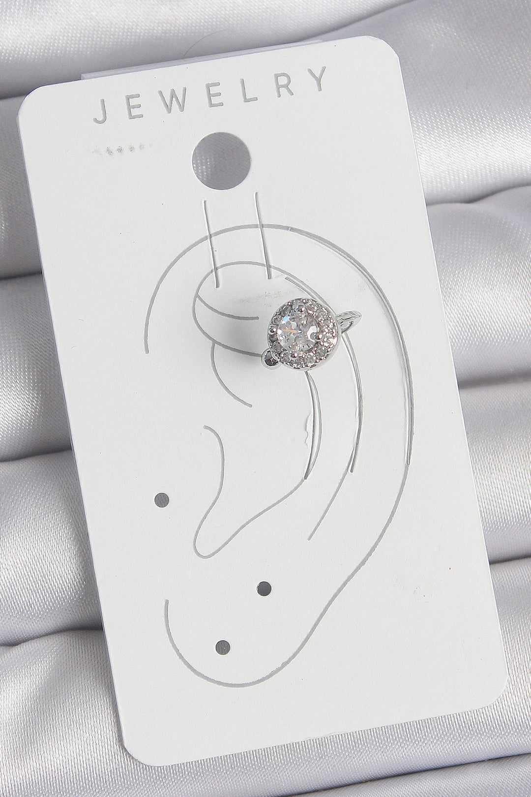 EBJ Rice Silver Color Zircon Stone Women's Cartilage Model Earring - Orange