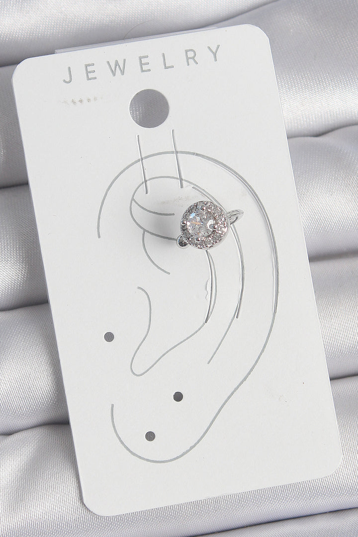 EBJ Rice Silver Color Zircon Stone Women's Cartilage Model Earring - Orange