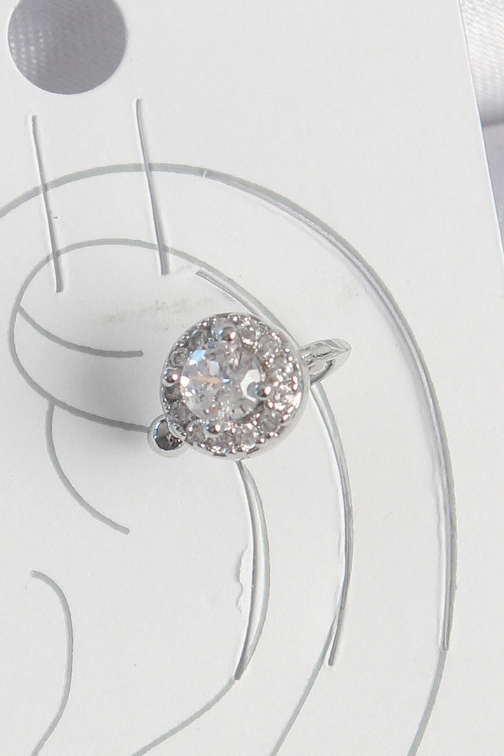 EBJ Rice Silver Color Zircon Stone Women's Cartilage Model Earring - Orange