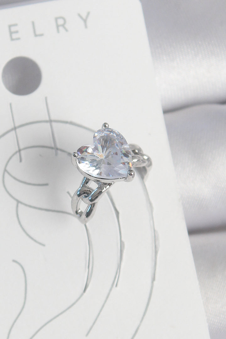 EBJ Rice Silver Color Zircon Stone Heart Model Women's Cartilage Earring - Dolores Hidalgo Cuna de la Independencia Nacional