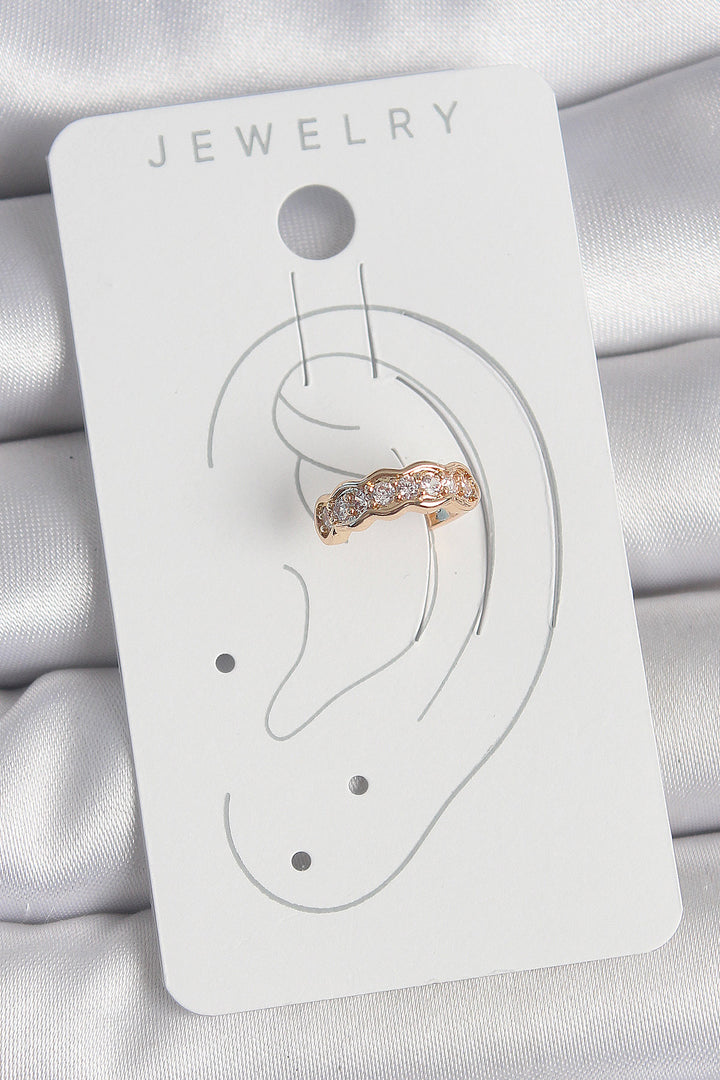 EBJ Gold Color Zircon Stone Women's Cartilage Earring with Rice - Lewisville