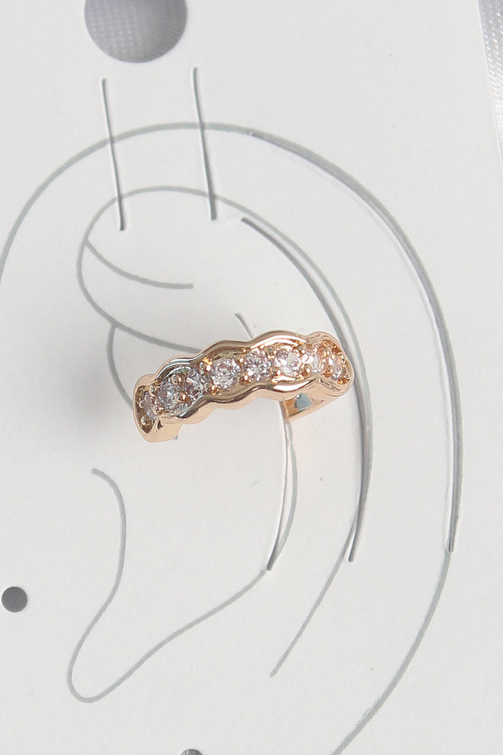 EBJ Gold Color Zircon Stone Women's Cartilage Earring with Rice - Lewisville