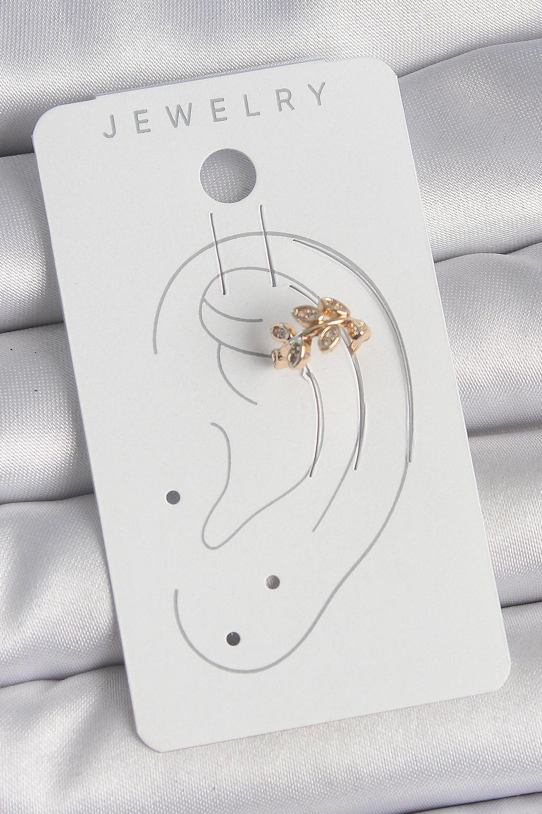 EBJ Rice Gold Color Zircon Stone Leaf Model Women's Cartilage Earring - Ciudad Santa Catarina