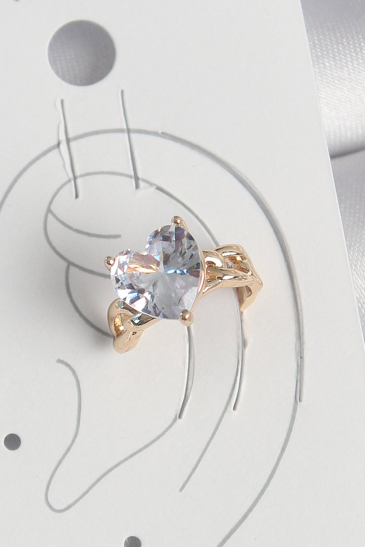 EBJ Rice Gold Color Zircon Stone Heart Model Women's Cartilage Earring - Tepic