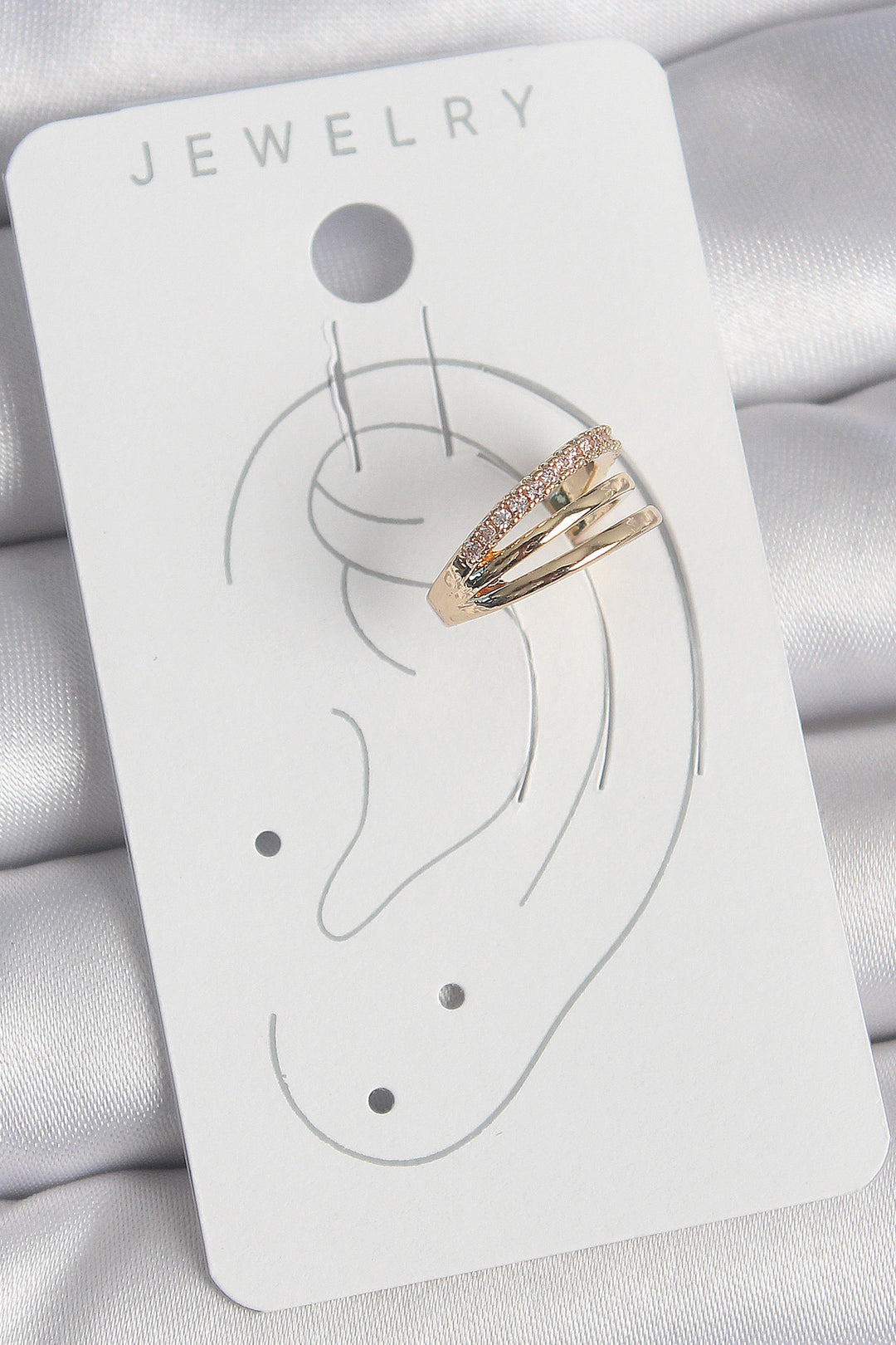 EBJ Rice Gold Color Zircon Stone 3-Row Model Women's Cartilage Earring - Lake Havasu City