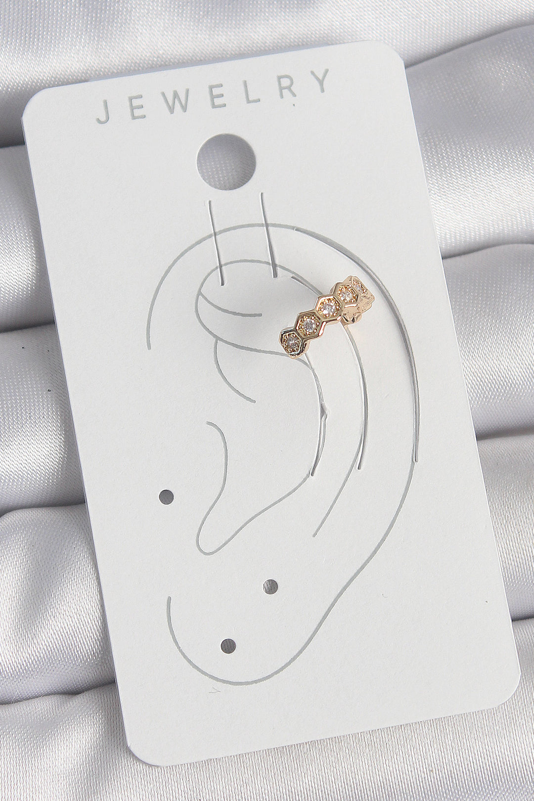 EBJ Gold Color Rice Zircon Stone Honeycomb Model Women's Cartilage Earring - Sérres