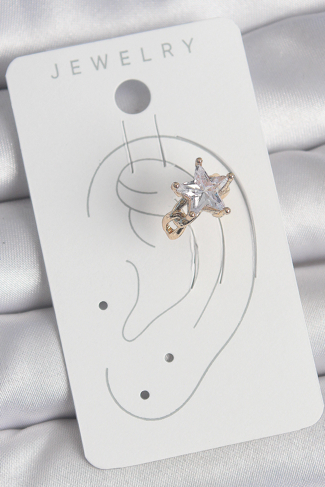 EBJ Rice Gold Color Star Model Women's Cartilage Earring with Zircon Stone - Temple