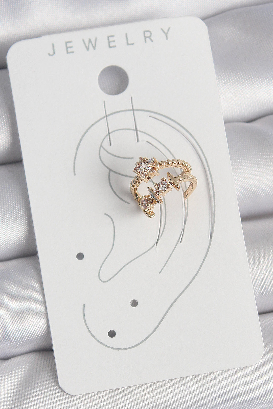 EBJ Rice Gold Color Star Model Women's Cartilage Earring with Zircon Stone - Bridgewater