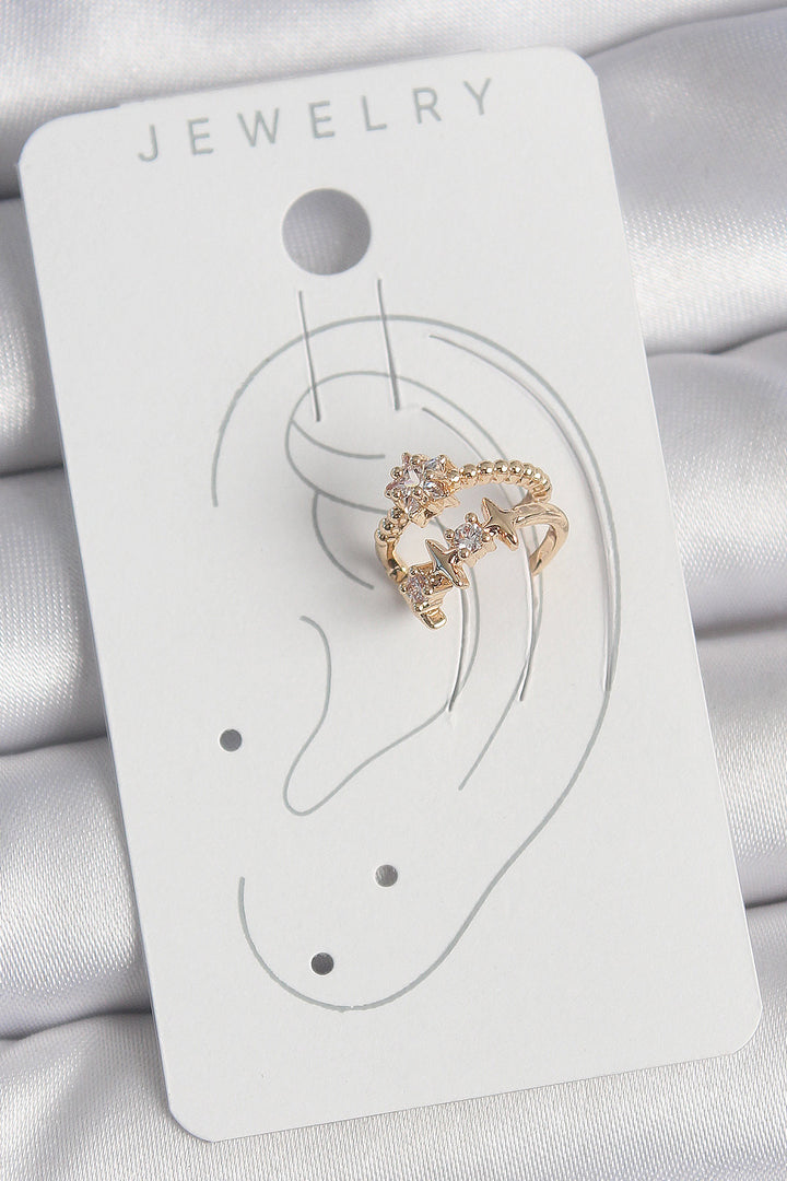 EBJ Rice Gold Color Star Model Women's Cartilage Earring with Zircon Stone - Bridgewater