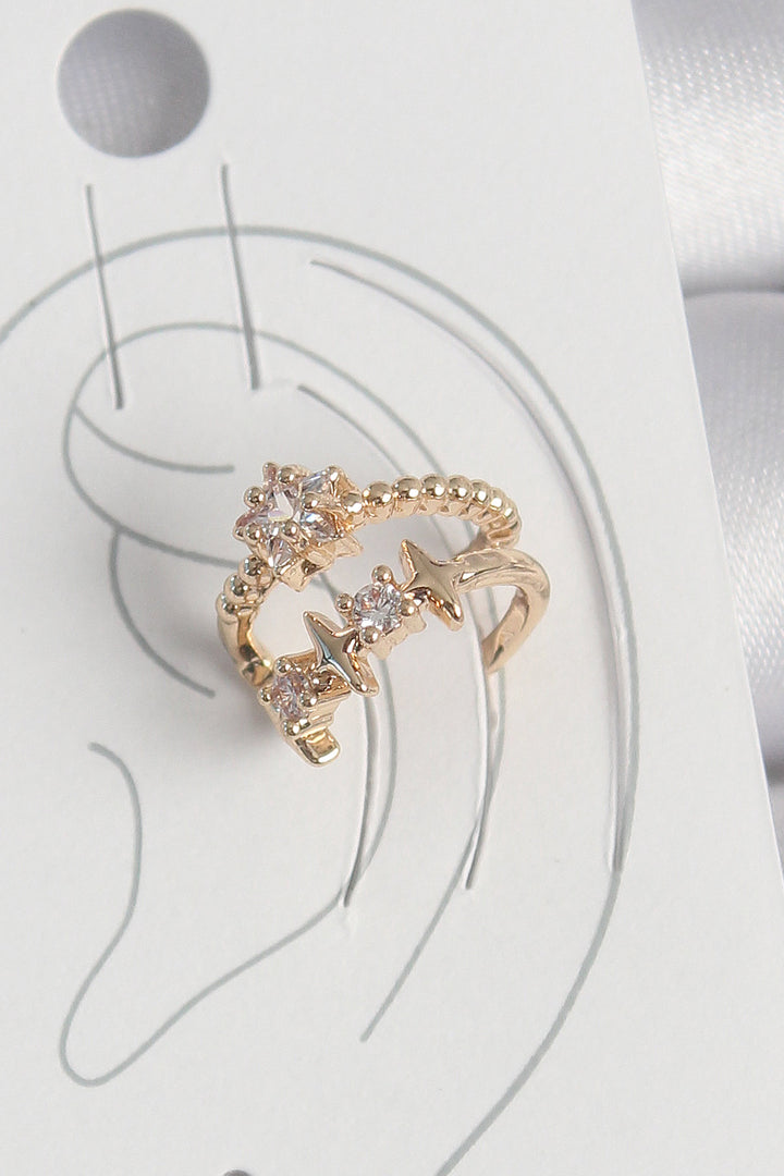 EBJ Rice Gold Color Star Model Women's Cartilage Earring with Zircon Stone - Bridgewater