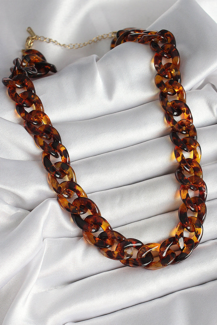EBJ Leopard Pattern Thick Chain Women's Necklace - Catford