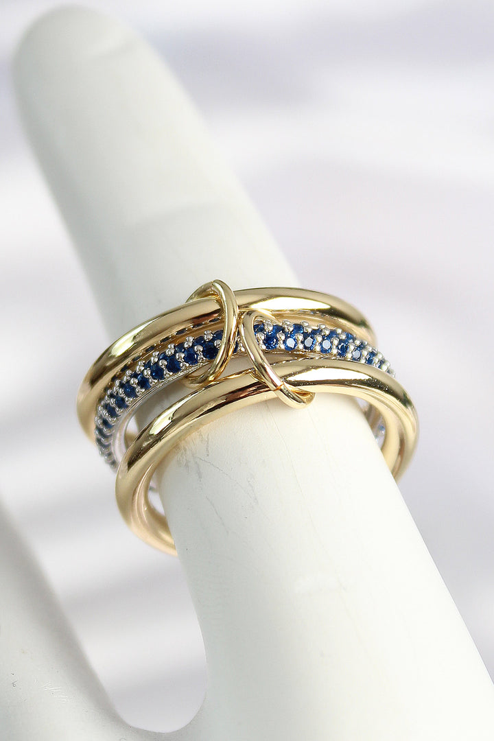 EBJ Rice Gold Color Zircon Stone 3-Piece Women's Ring - Felgueiras