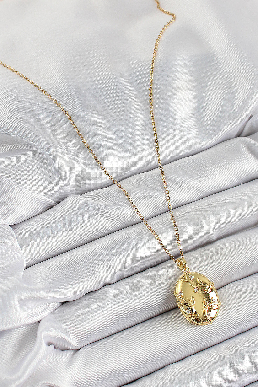EBJ 316L Stainless Steel Chain Openable Ivy Model Necklace with Zircon Stone Gold Color Women's Necklace - Burnsville