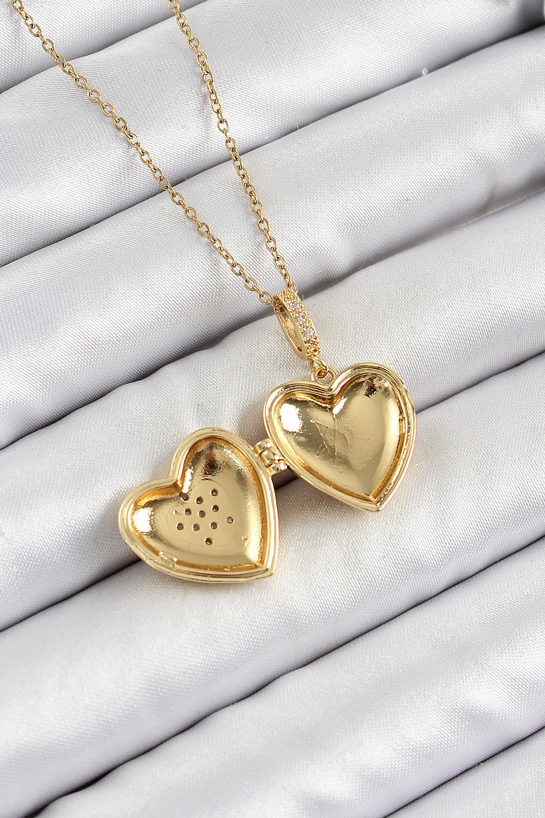 EBJ 316L Stainless Steel Chain Openable Star Shaped Heart Model Zircon Stone Gold Color Women's Necklace - Pinellas Park