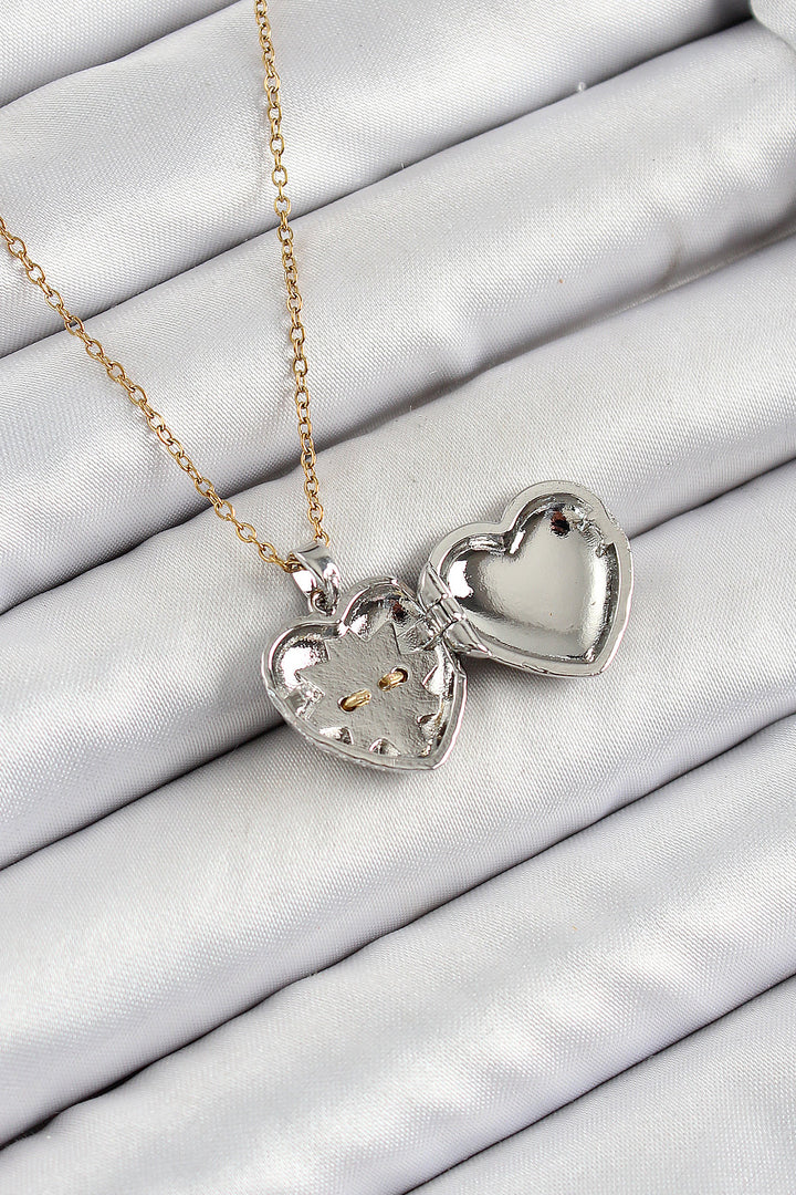 EBJ 316L Stainless Steel Chain Adjustable North Star Heart Model with Zircon Stone Gold and Silver Color Women's Necklace - Champigny-sur-Marne