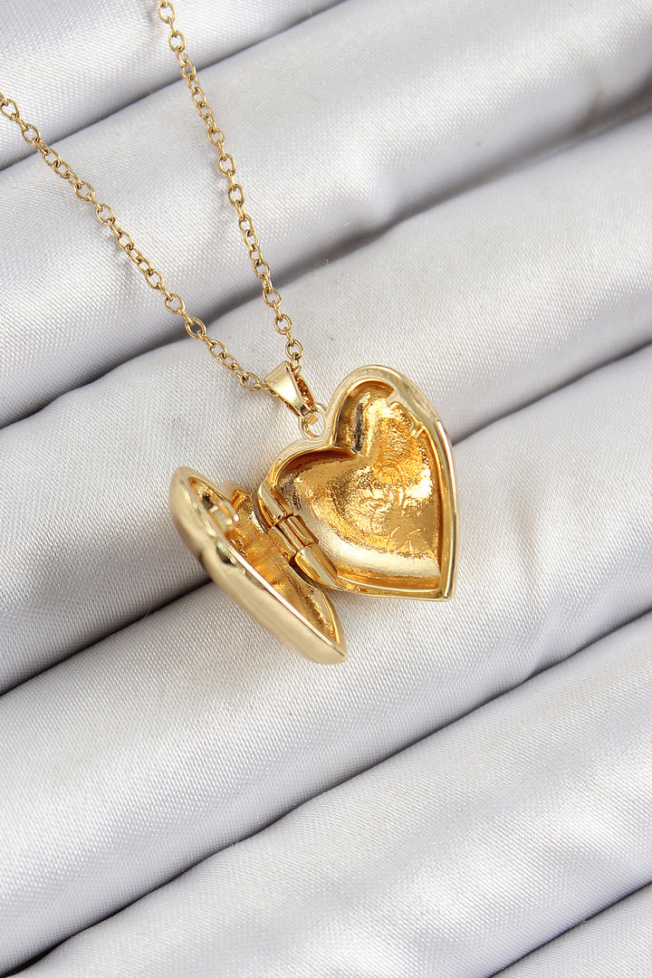 EBJ 316L Stainless Steel Chain Adjustable Butterfly Shaped Heart Model Zircon Stone Gold Color Women's Necklace - Allen