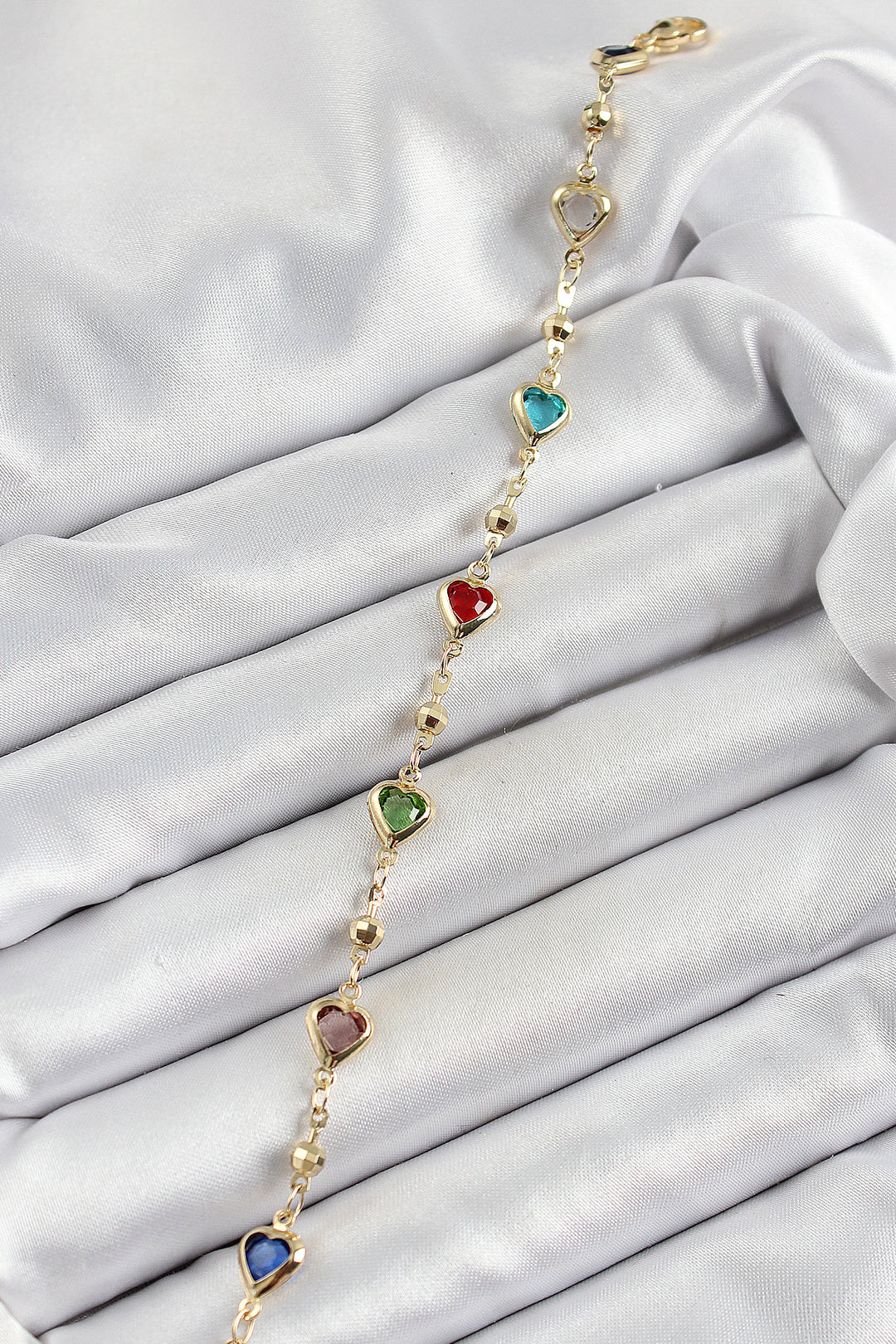EBJ Rice Assortment Heart Model Gold Color Zircon Stone Women's Bracelet - Bethlehem