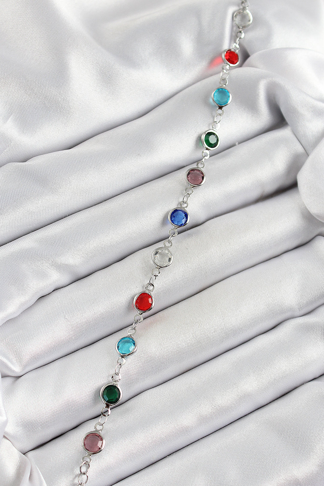 EBJ Rice Silver Color Mixed Color Zircon Stone Women's Bracelet - Deva