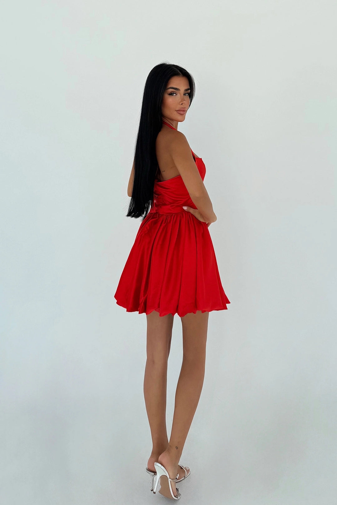 EYY Women Kırmızı Estella Mini Balon Etek Elbise - Kirkby