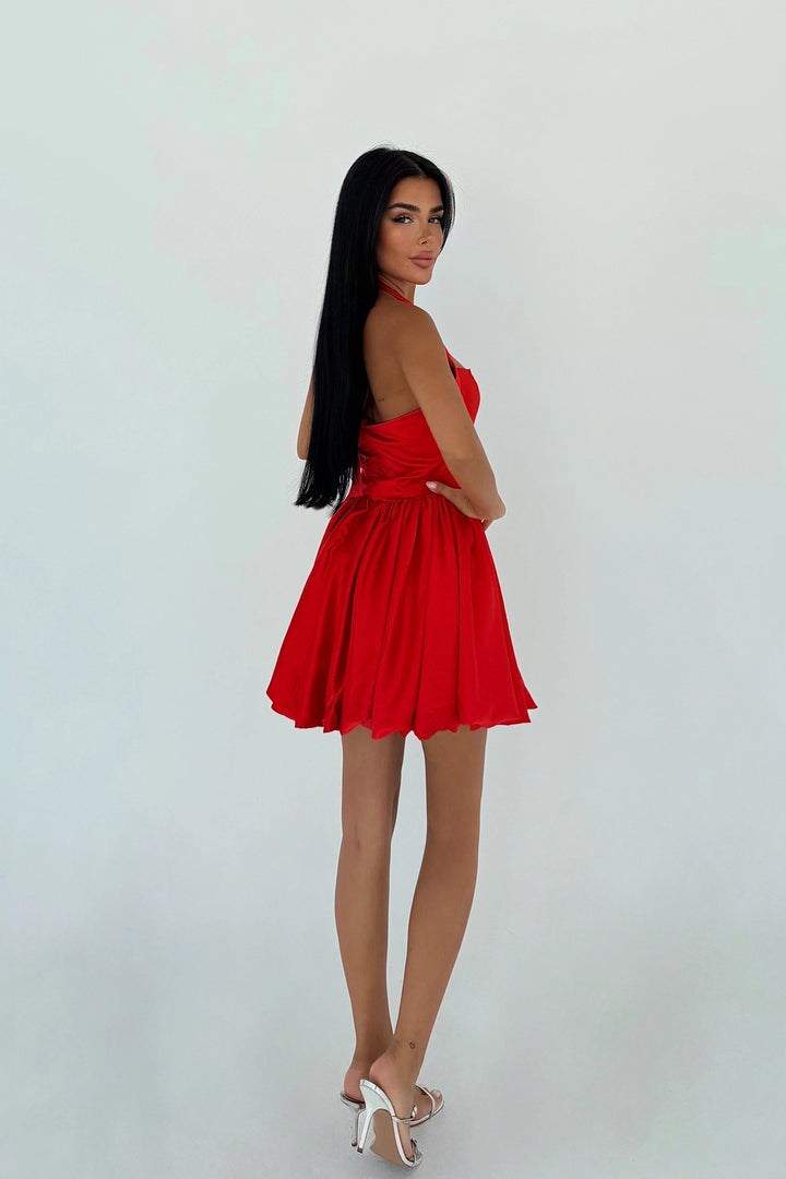 EYY Women Kırmızı Estella Mini Balon Etek Elbise - Kirkby