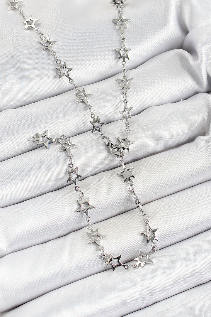 EBJ Rice Silver Color Starry Women Y Necklace - East Kelowna