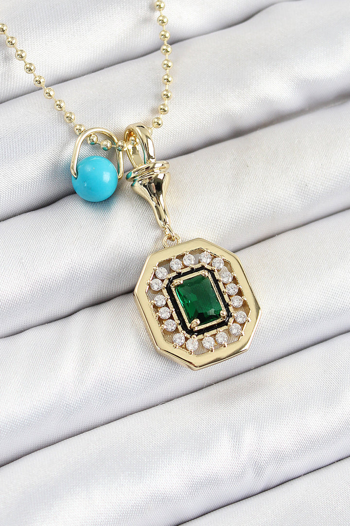 EBJ Gold Color Brass Zircon Stone Women's Serenay Necklace - Fleet
