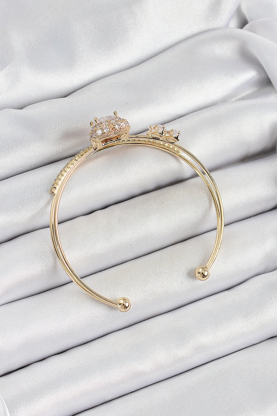 EBJ Rice Gold Color Heart Shaped Zircon Stone Women's Bracelet - Grasse