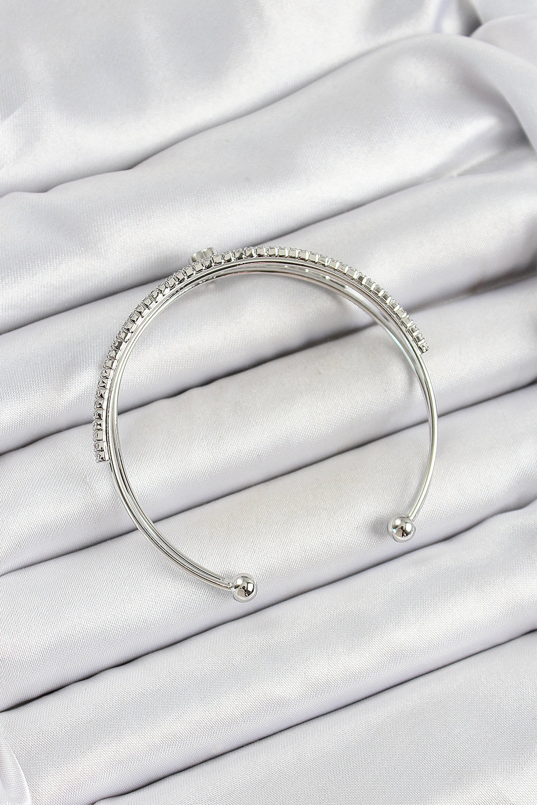 EBJ Rice Silver Color Zircon Stone Detailed Women's Bracelet - Viterbo
