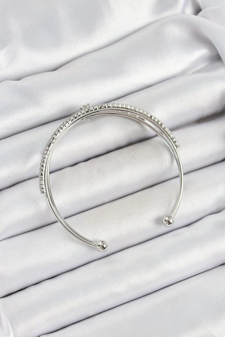 EBJ Rice Silver Color Zircon Stone Detailed Women's Bracelet - Viterbo