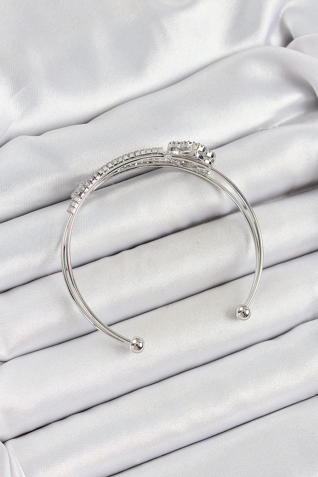 EBJ Rice Silver Color Clover Model 2-Piece Women's Bracelet with Zircon Stone - Gummersbach