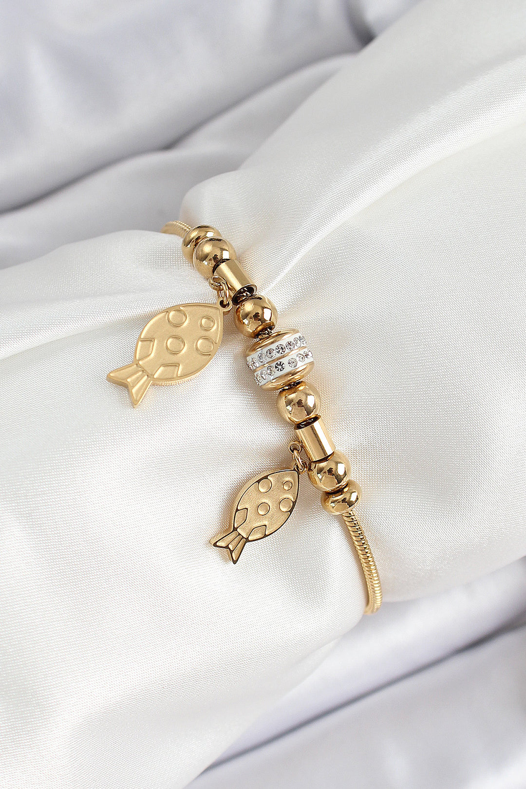 EBJ 316L Steel Gold Color Fish Model Women's Bracelet - Zwijndrecht