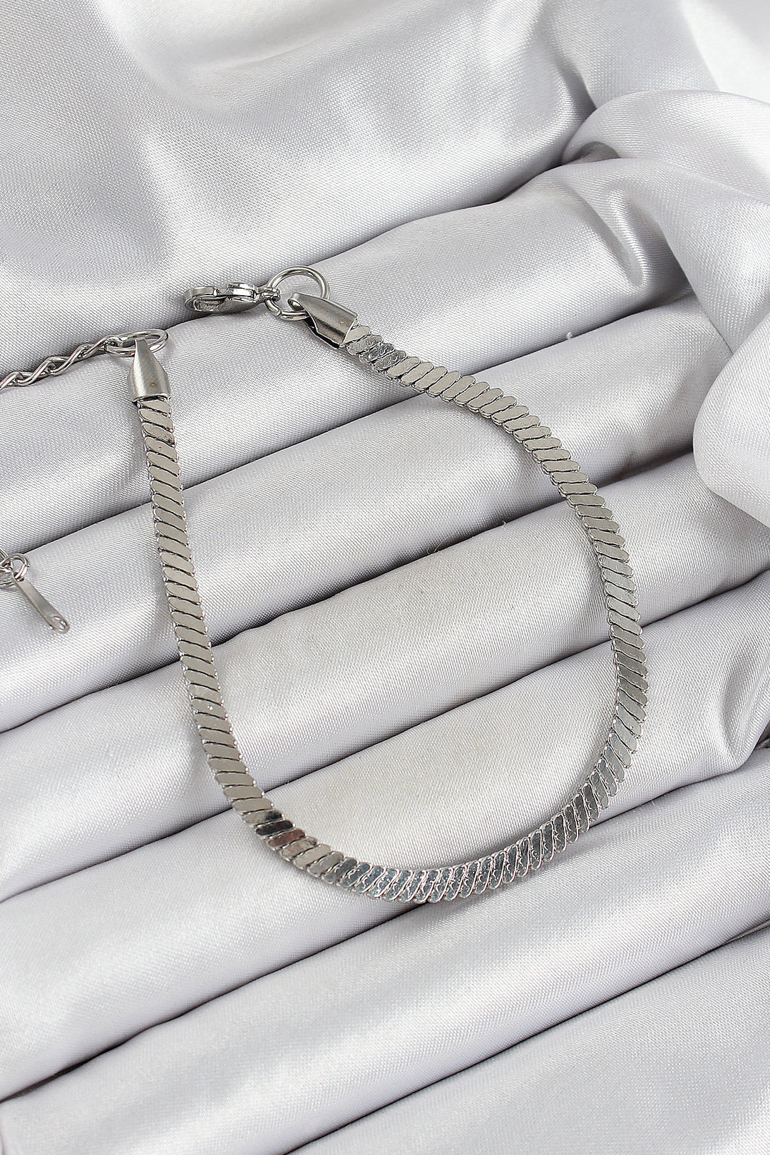 EBJ 316L Stainless Steel Silver Color Flat Chain Model Women's Bracelet - Halifax