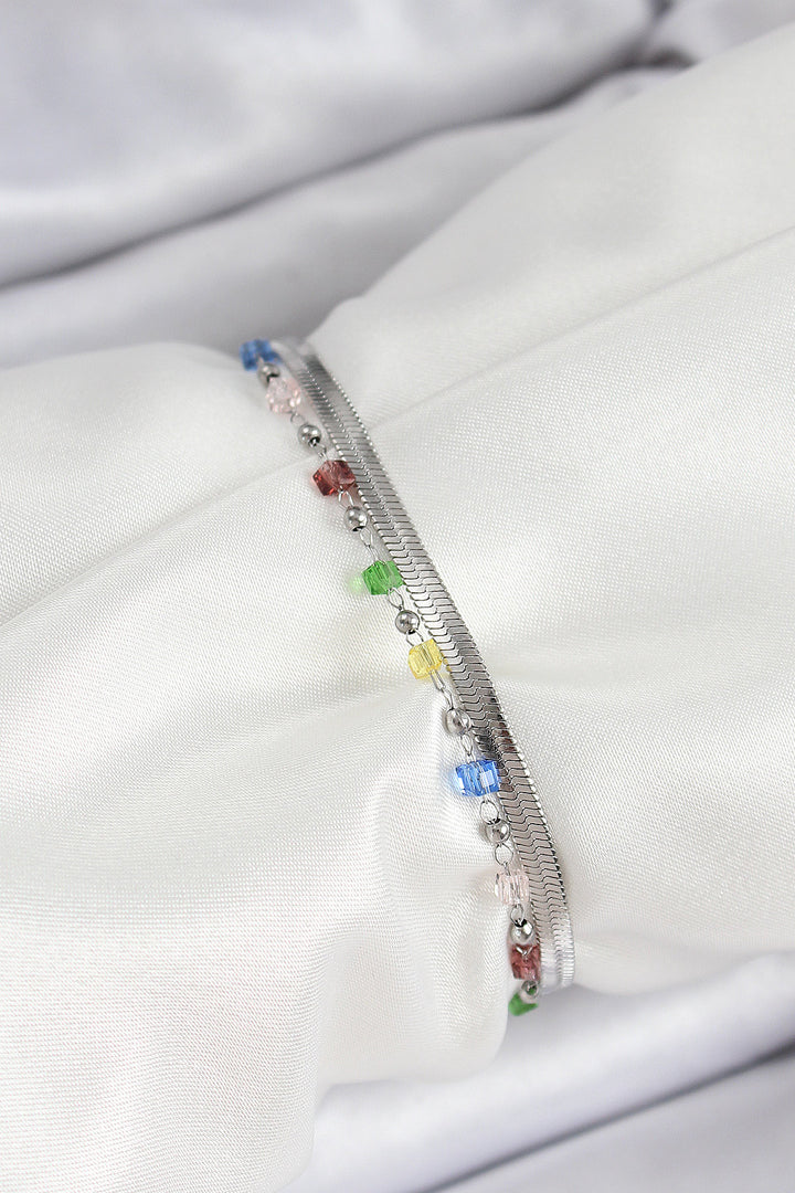 EBJ 316L Stainless Steel Silver Color Mixed Color Crystal Stone Women's Bracelet - Mechelen-aan-de-Maas