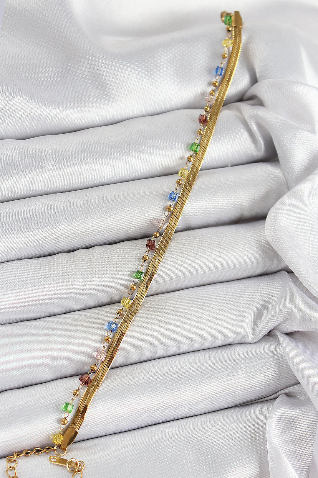 EBJ 316L Steel Gold Color Mixed Color Crystal Stone Women's Bracelet - Oberhausen