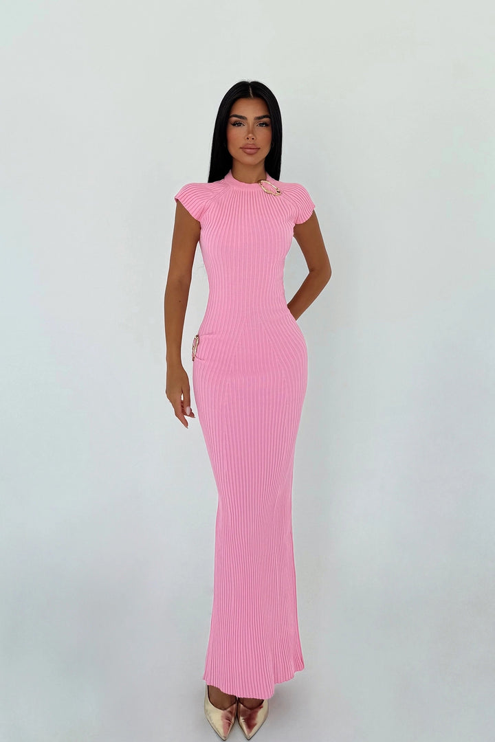EYY Women Pink Knit Maxi Dress - Mazara del Vallo