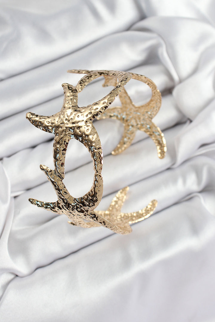 EBJ Rice-Grain Seashell Pattern Gold Color Women's Arm Bracelet - San Baudilio de Llobregat