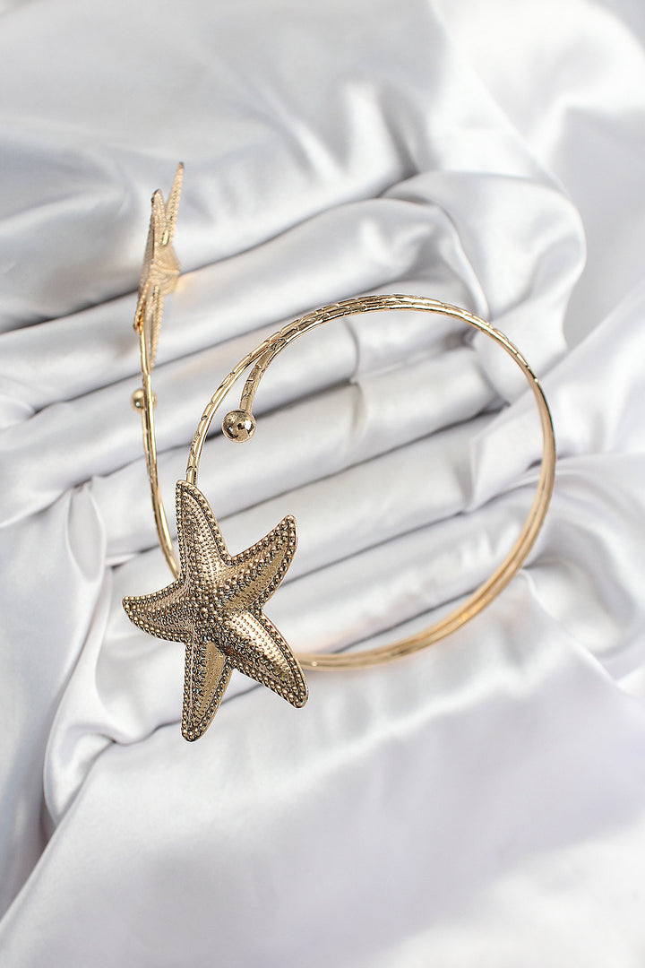 EBJ Rice Sea Star Model Gold Color Women's Arm Bracelet - Delft
