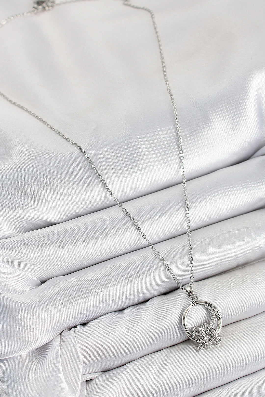 EBJ 316L Stainless Steel Knot Design Silver Color Women's Necklace with Zircon Stone - Castellón de la Plana