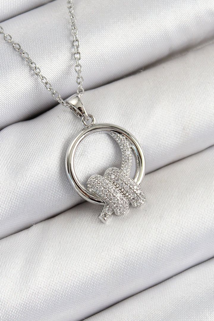 EBJ 316L Stainless Steel Knot Design Silver Color Women's Necklace with Zircon Stone - Castellón de la Plana