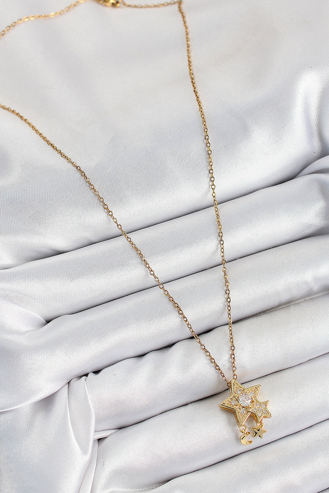 EBJ 316L Stainless Steel Zircon Stone Pendant Star Model Gold Color Women's Necklace - Cunduacán